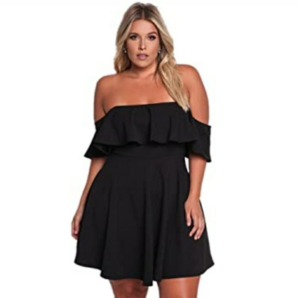 🌈 2/25 or 3/35 Off shoulder Black size 3x - 4x